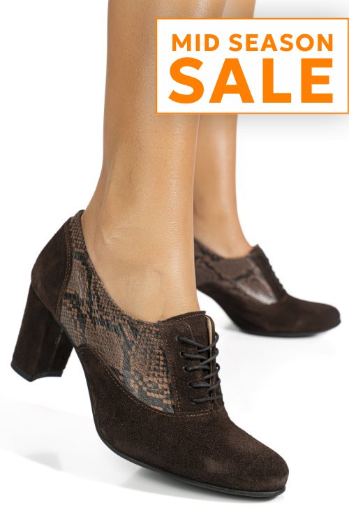 Pantofi maro inchis piele naturala intoarsa 1s77715