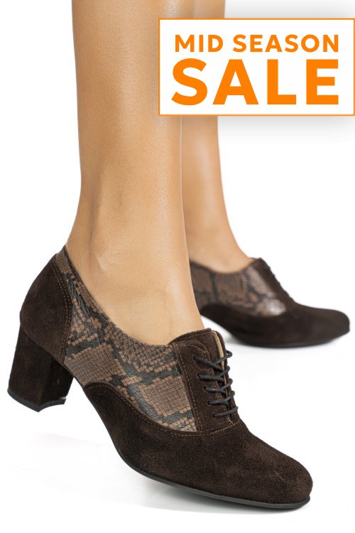 Pantofi maro inchis piele naturala intoarsa 1s77515pa