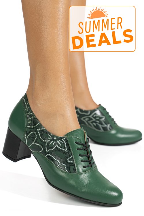 Pantofi verzi piele naturala 1s77515pa