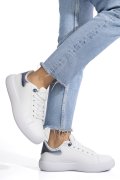 PANTOFI SPORT WHITE BLUE PIELE NATURALA 8SP808