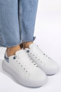 PANTOFI SPORT WHITE BLUE PIELE NATURALA 8SP808