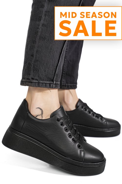 Pantofi sport negri piele naturala 9s77037