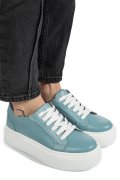 PANTOFI SPORT DAMA PIELE NATURALA TURCOAZ  TALPA ALBA 3S77001