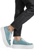 PANTOFI SPORT DAMA PIELE NATURALA TURCOAZ  TALPA ALBA 3S77001