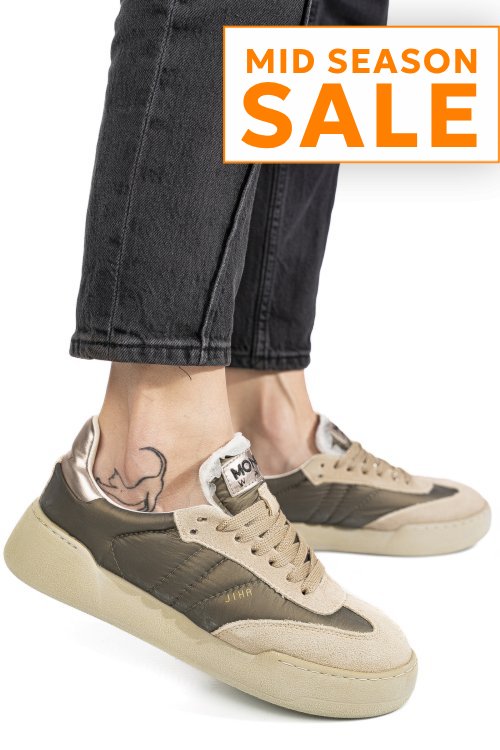 Mono way, pantofi sport beige piele naturala intoarsa jiha-62w