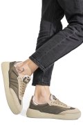 MONO WAY, PANTOFI SPORT BEIGE PIELE NATURALA INTOARSA JIHA-62W