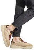 MONO WAY, PANTOFI SPORT BEIGE PIELE NATURALA INTOARSA JIHA-58W