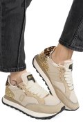MONO WAY, PANTOFI SPORT BEIGE PIELE NATURALA INTOARSA CHEETAH-79W