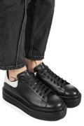 PANTOFI SPORT NEGRU ALB PIELE NATURALA 4S7784