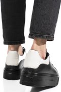 PANTOFI SPORT NEGRU ALB PIELE NATURALA 4S7784