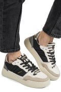 MONO WAY, PANTOFI SPORT WHITE BLACK PIELE NATURALA INTOARSA BAMGO-52W