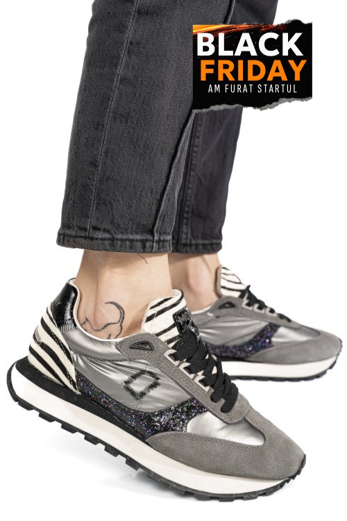 Mono way, pantofi sport grey piele naturala intoarsa rider-43w