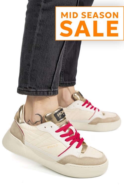 Mono way, pantofi sport beige piele naturala intoarsa bamgo-53w