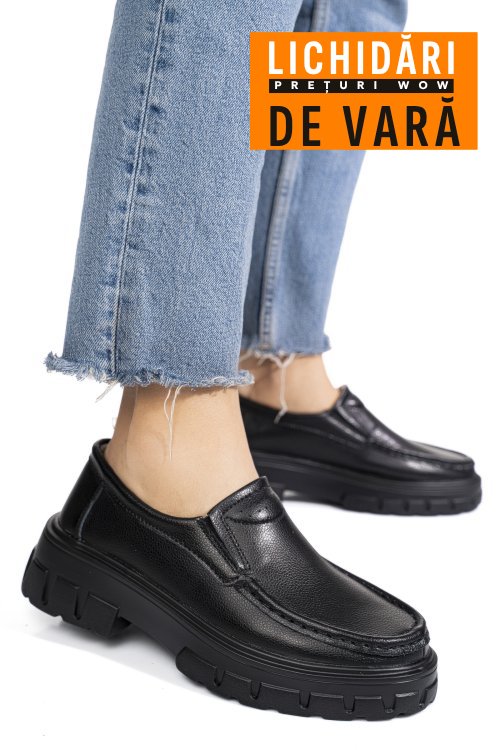Mocasini black piele naturala 8sp814