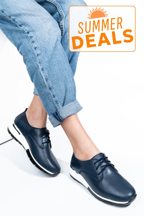 Pantofi sport navy piele naturala 6sp213