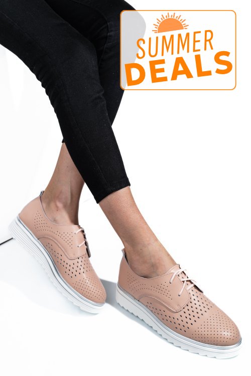 Pantofi pink piele naturala 1sp235