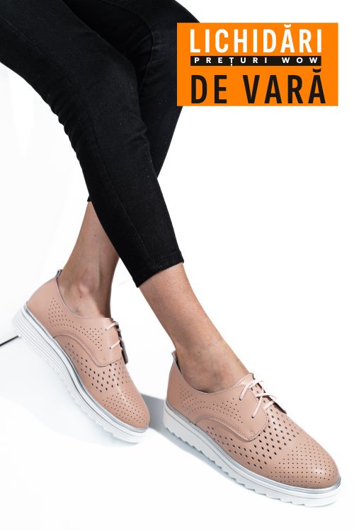 Pantofi pink piele naturala 1sp235