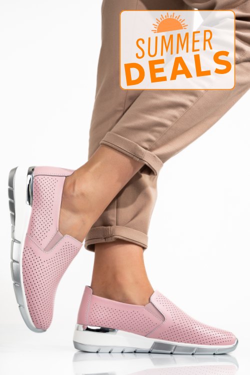 Pantofi sport pink piele naturala 6sp212