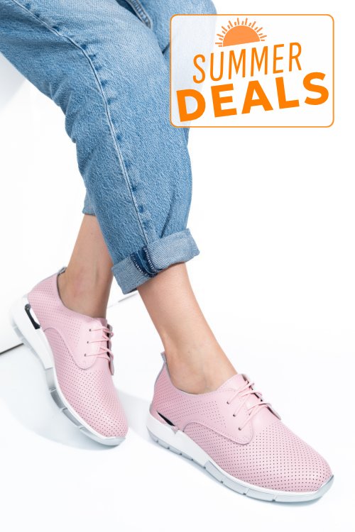 Pantofi sport pink piele naturala 6sp213