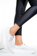 PANTOFI SPORT ALBI PIELE NATURALA ASP23146