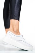 PANTOFI SPORT ALBI PIELE NATURALA ASP23146