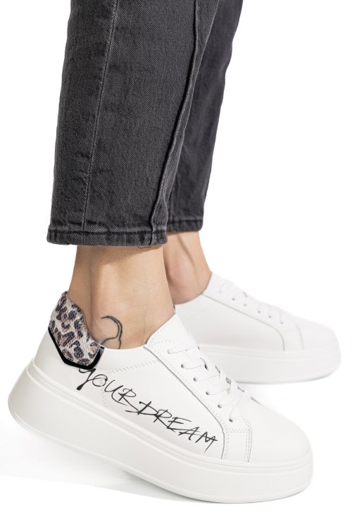 Pantofi sport albi piele naturala fpc001832
