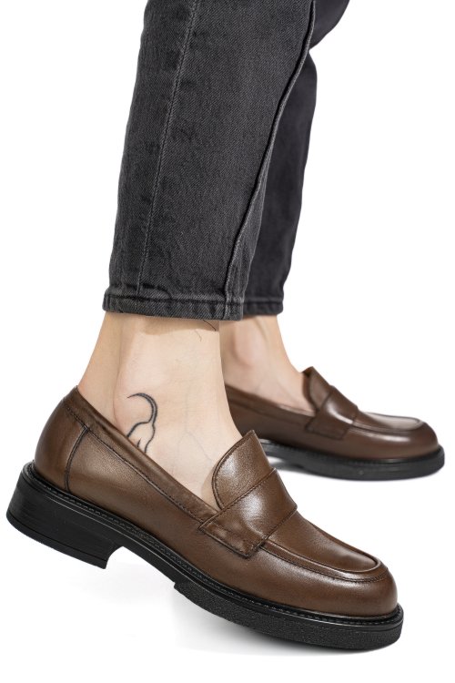 Mocasini maro piele naturala is77da-saddle