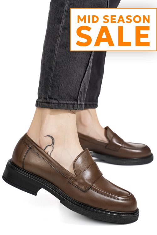 Mocasini maro piele naturala is77da-saddle