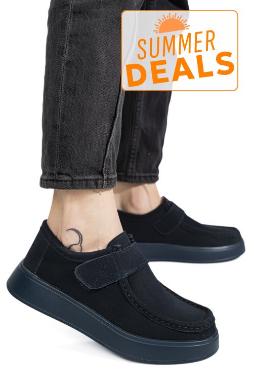 Mocasini bleumarin piele naturala intoarsa jpcy3784