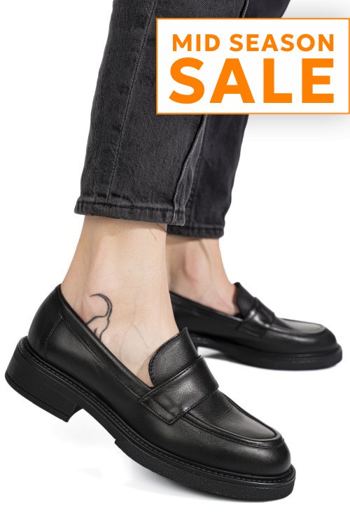 Mocasini negri piele naturala is77da-saddle