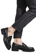 MOCASINI NEGRI PIELE NATURALA IS77DA-SADDLE