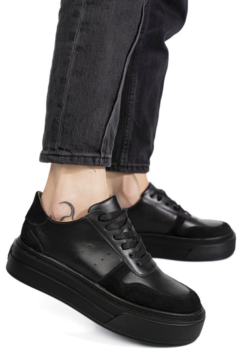 Pantofi sport negri piele naturala 3s77026