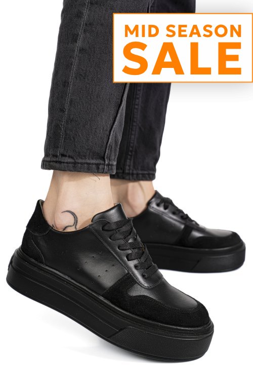 Pantofi sport negri piele naturala 3s77026