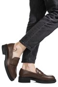 MOCASINI MARO INCHIS PIELE NATURALA IS77DA-SADDLE