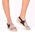SANDALE NAVY BLUE PERLAT PIELE NATURALA INTOARSA ANISS