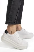 PANTOFI SPORT ALB NEGRU PIELE NATURALA TPC2008