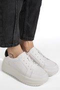 PANTOFI SPORT ALB NEGRU PIELE NATURALA TPC2008
