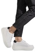 PANTOFI SPORT ALB NEGRU PIELE NATURALA TPC2008