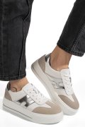 PANTOFI SPORT ALBI PIELE NATURALA TPC8076