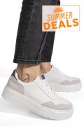 PANTOFI SPORT ALBI PIELE NATURALA FPC002459