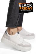 PANTOFI SPORT ALBI PIELE NATURALA FPC002459