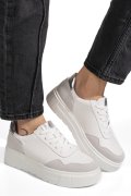 PANTOFI SPORT ALBI PIELE NATURALA FPC002459