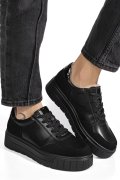 PANTOFI SPORT NEGRI PIELE NATURALA FPC002459