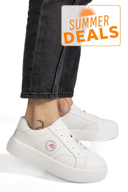 Pantofi sport albi piele naturala fpc001879