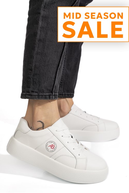 Pantofi sport albi piele naturala fpc001879