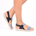 SANDALE NAVY BLUE PERLAT PIELE NATURALA INTOARSA ANISS