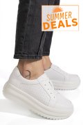 PANTOFI SPORT ALBI PIELE NATURALA TPC2008