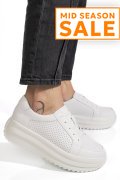 PANTOFI SPORT ALBI PIELE NATURALA TPC2008