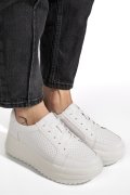 PANTOFI SPORT ALBI PIELE NATURALA TPC2008