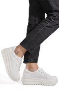 PANTOFI SPORT ALBI PIELE NATURALA TPC2008